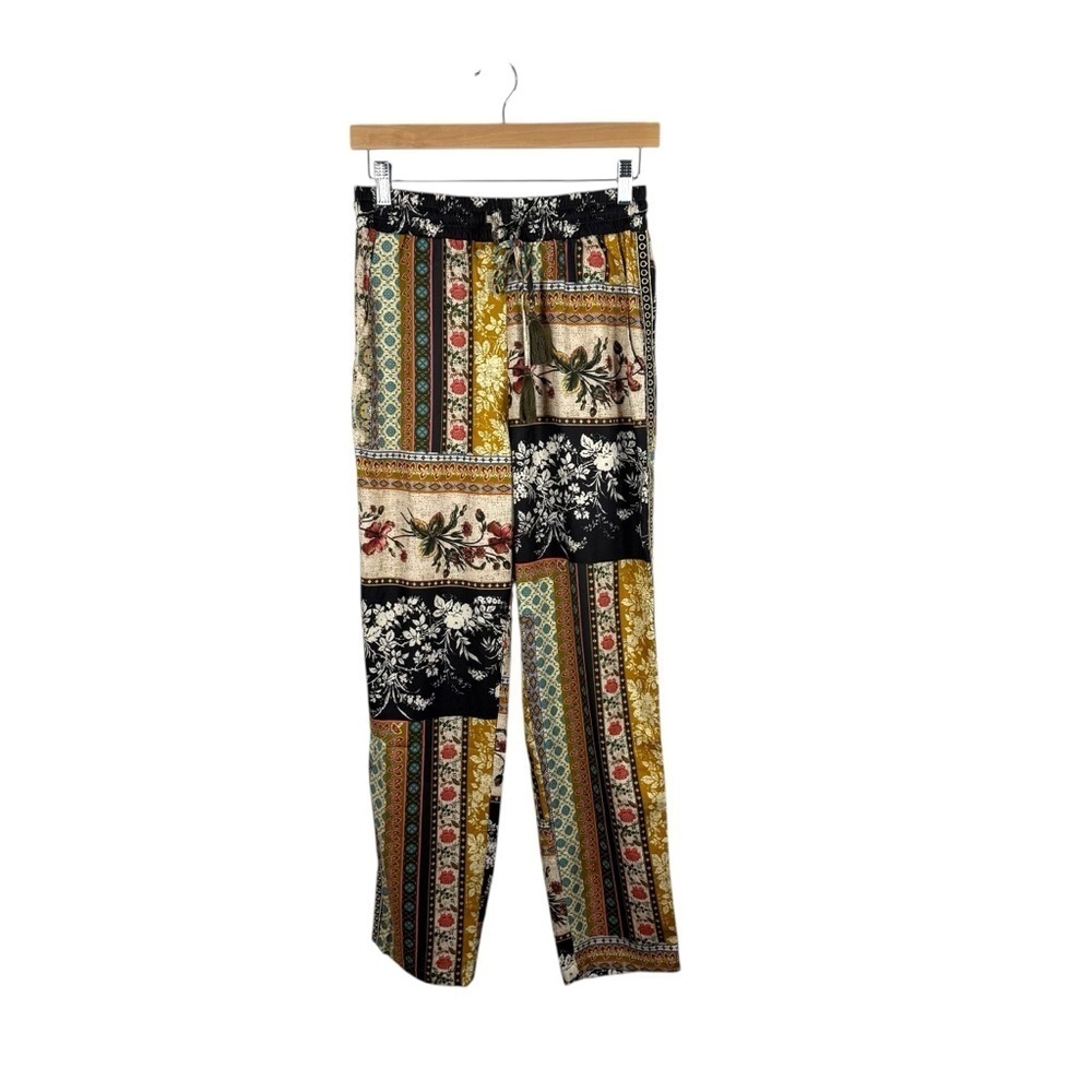 NWOT Talisman Women’s Satin Paisley Patchwork Pants in Multicolor Size S